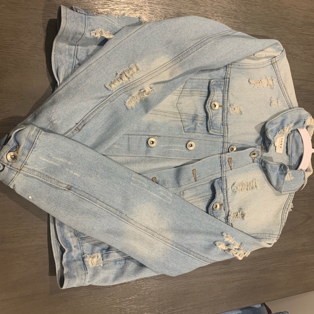 Cropped Ripped Jean jacket